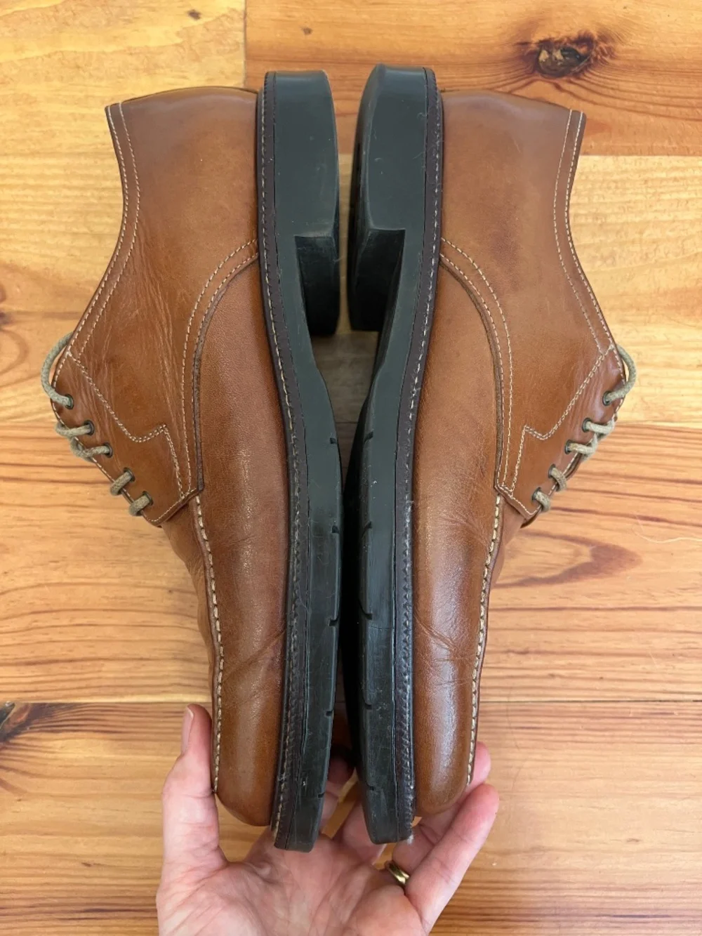 Johnston Murphy Passport Shoes Mens 9 Brown Leather Derby Made in Italy 20-2512